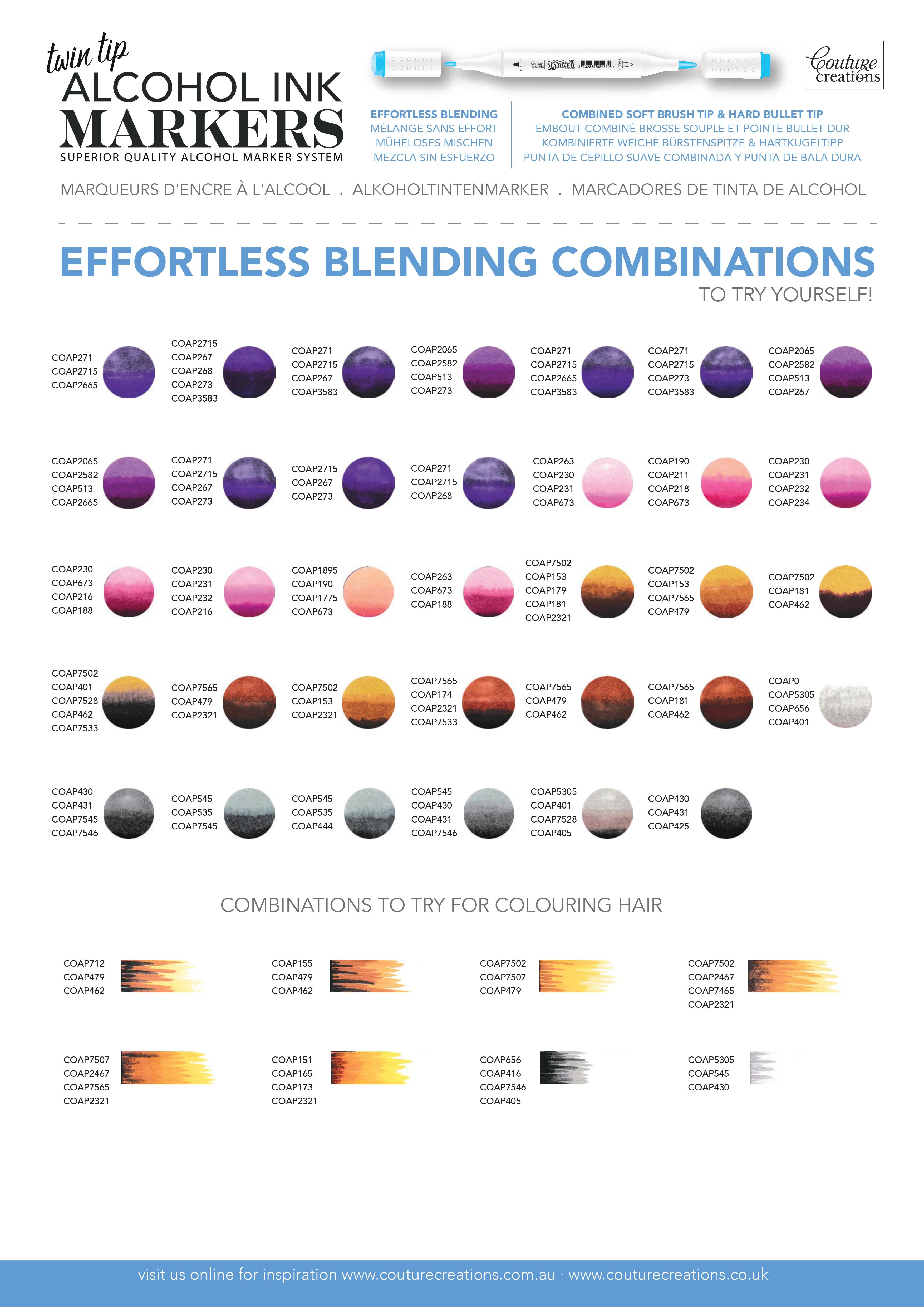 Twin Tip Alcohol Ink Marker - Browns, Greys & Black