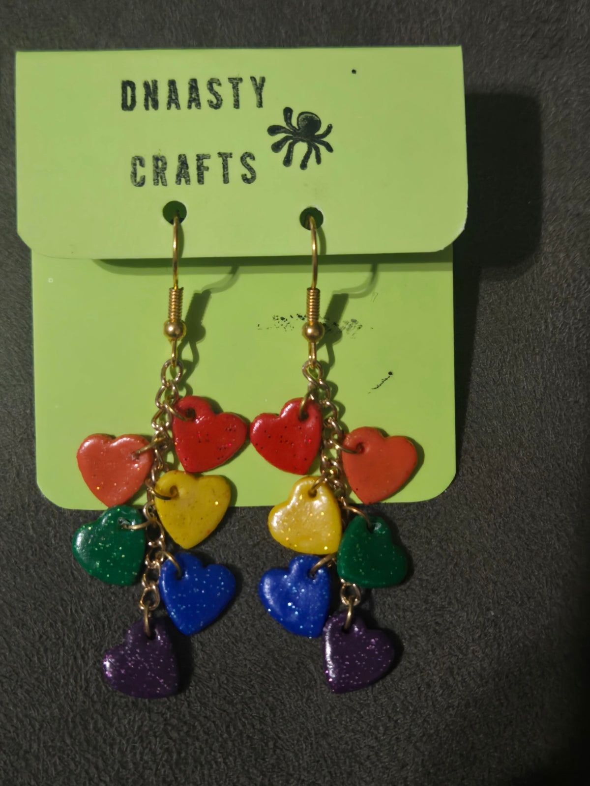 Handmade Polymer Clay Heart Earrings