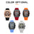 Black and orange MEGIR 2218 men's military chronograph watch with skeleton dial, silicone strap, and multiple subdials for outdoor sports