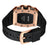 Black and orange MEGIR 2218 men's military chronograph watch with skeleton dial, silicone strap, and multiple subdials for outdoor sports
