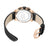 Luxury men's chronograph sports watch with large 48.5mm black bezel, black leather strap, rose gold case, and detailed dial with subdials and date window