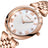 Silver luxury women's quartz bracelet watch with round face, crystal accents, Roman numerals, stainless steel band, elegant designSilver luxury women's quartz bracelet watch with round face, crystal accents, Roman numerals, stainless steel band, elegant design