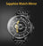 Black men's luxury automatic mechanical watch with a round dial, intricate skeleton design, stainless steel strap, and modern style