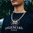 Gold Cuban link necklace with 8mm width, encrusted with sparkling cubic zirconia stones,