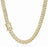 Gold Cuban link necklace with 8mm width, encrusted with sparkling cubic zirconia stones,