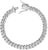 Sliver Cuban link necklace with 8mm width, encrusted with sparkling cubic zirconia stones,