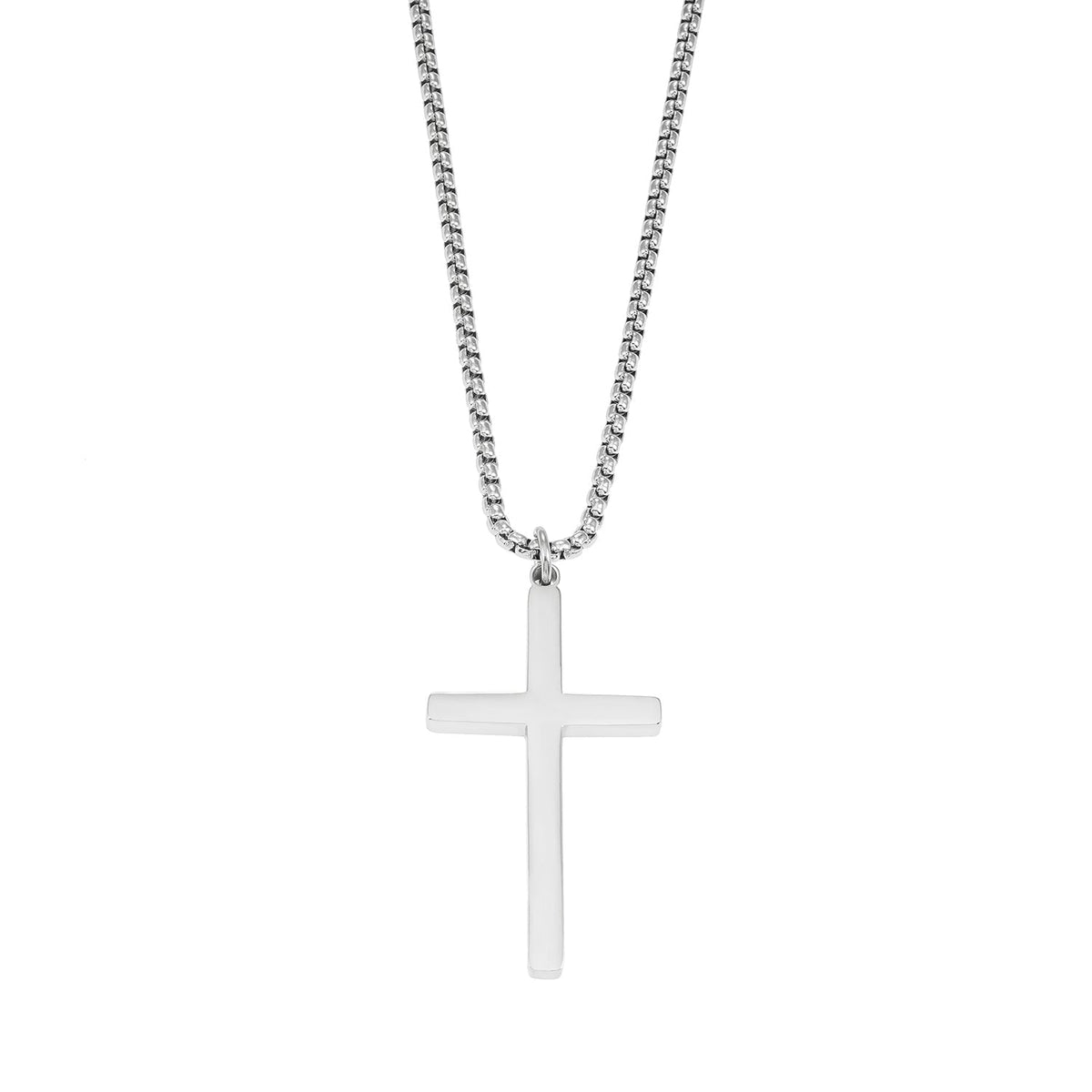 JENGO Silver-Tone Cross Pendant Necklace, 27-Inch