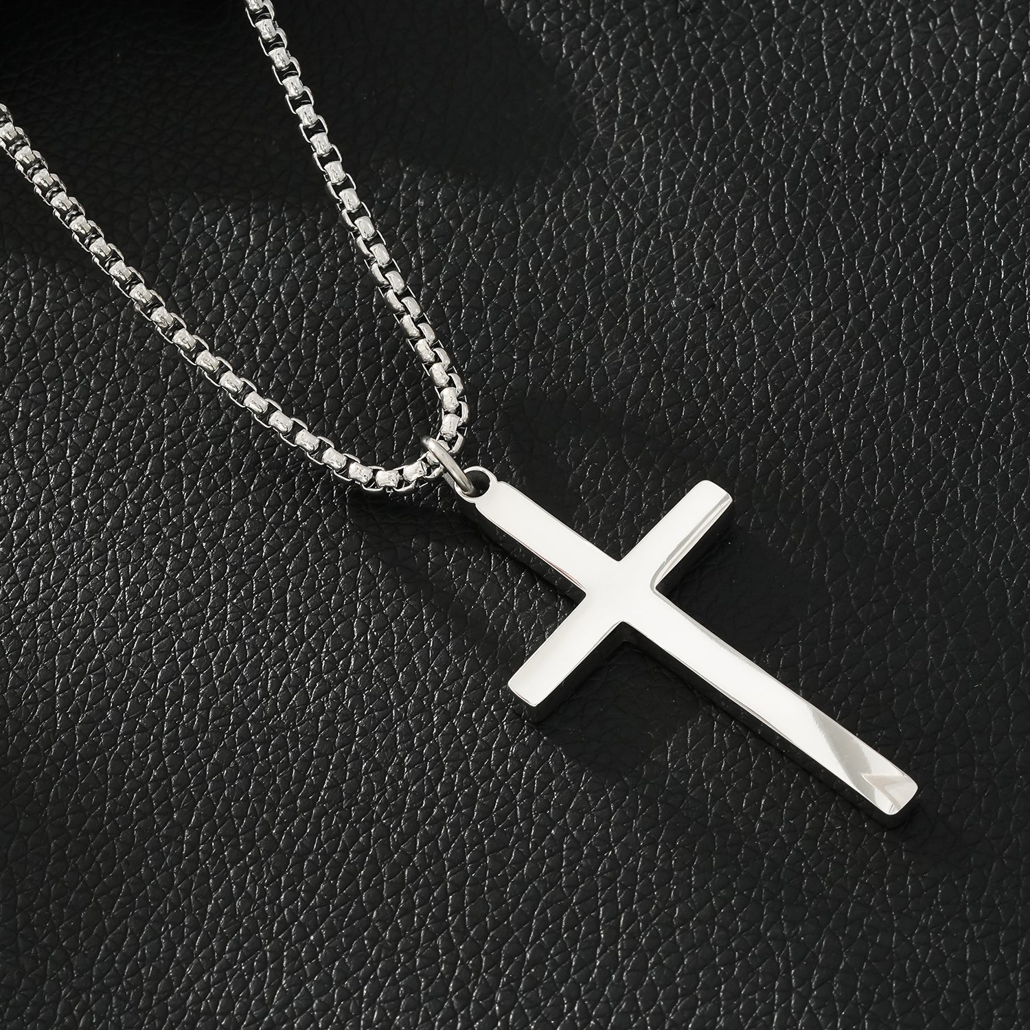 JENGO Silver-Tone Cross Pendant Necklace, 27-Inch