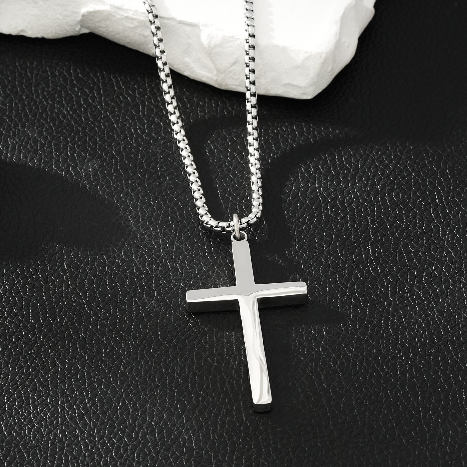 JENGO Silver-Tone Cross Pendant Necklace, 27-Inch
