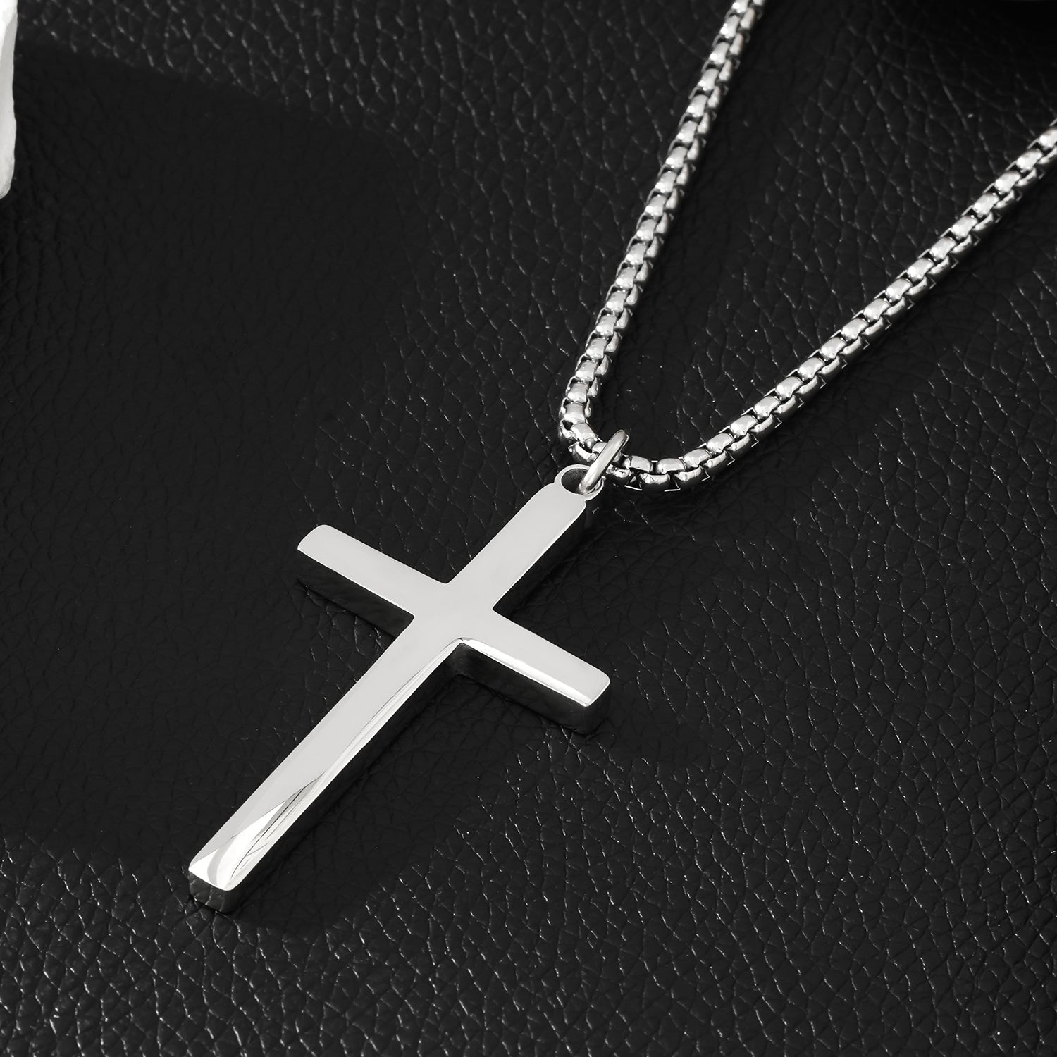 JENGO Silver-Tone Cross Pendant Necklace, 27-Inch