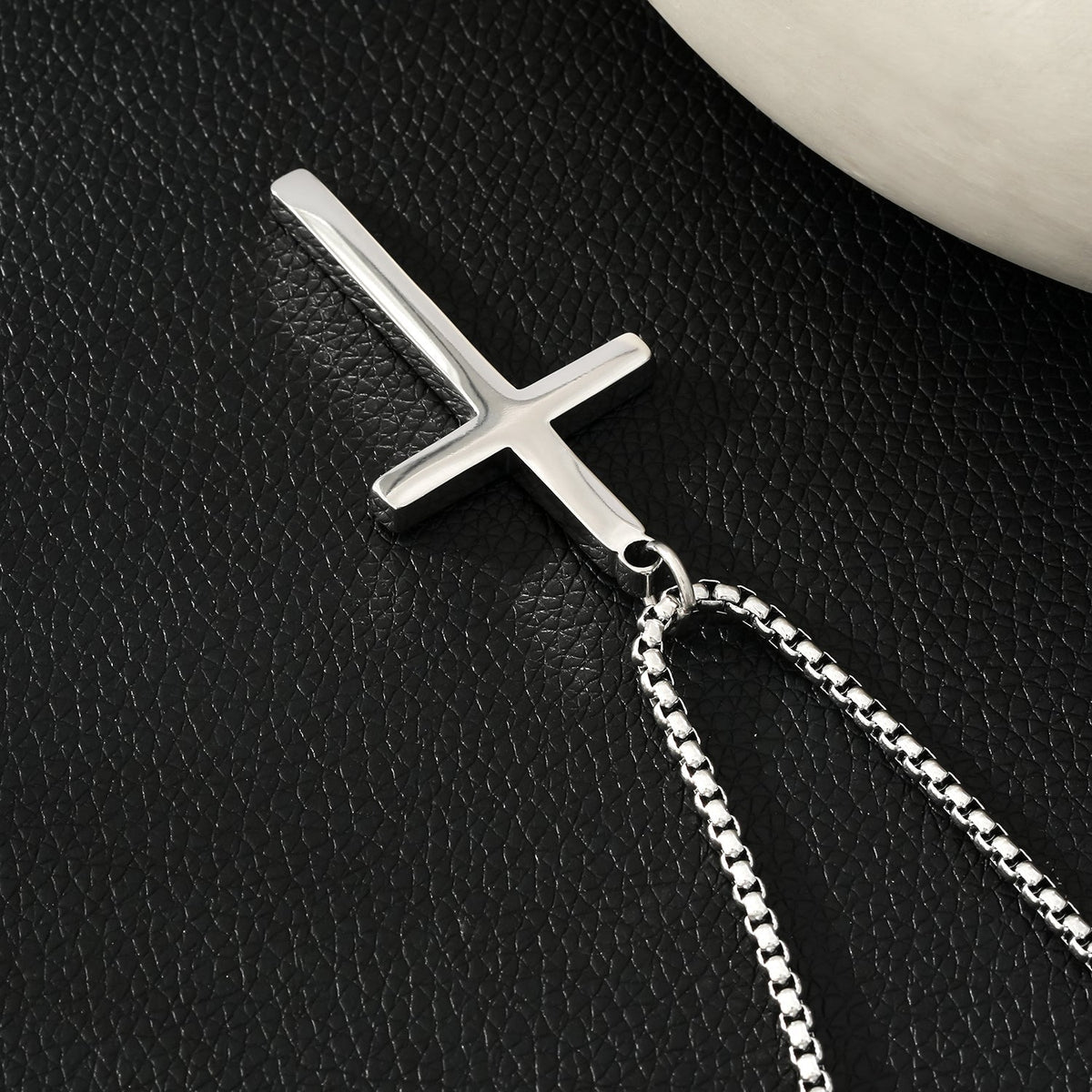 JENGO Silver-Tone Cross Pendant Necklace, 27-Inch