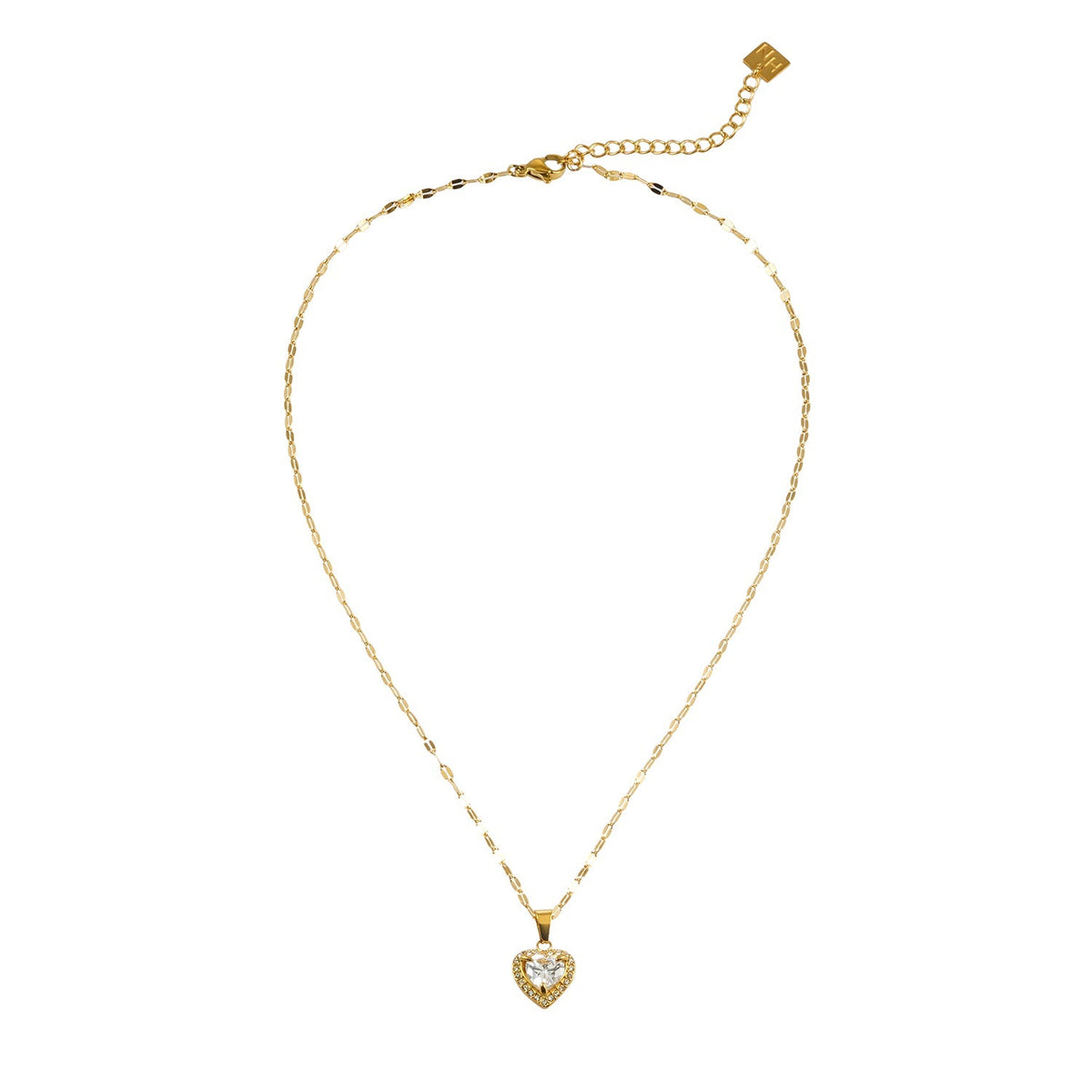 ZITA Gold-Tone Pavé Heart Pendant Necklace