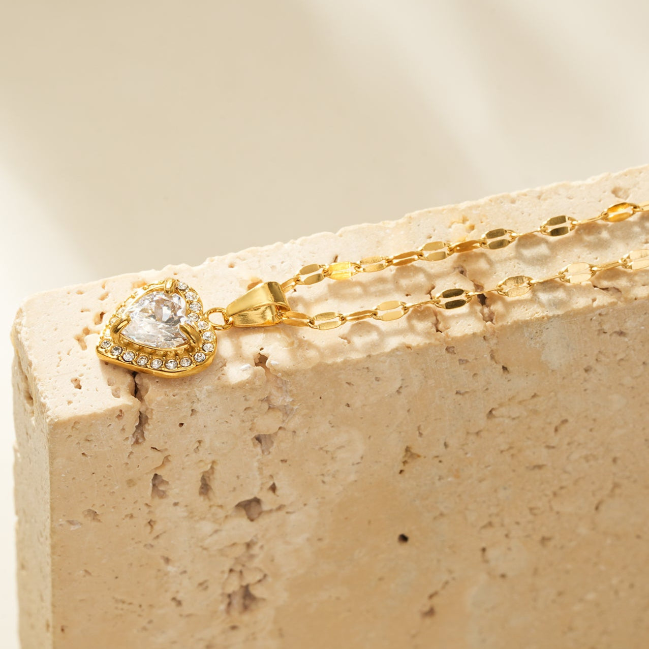 ZITA Gold-Tone Pavé Heart Pendant Necklace