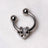 Horseshoe cartilage earring with gemmed heart design, made of surgical steel, featuring clear CZ stones, perfect for helix piercings.