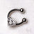 Horseshoe cartilage earring with gemmed heart design, made of surgical steel, featuring clear CZ stones, perfect for helix piercings.